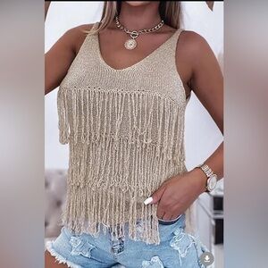 Cowgirl Fringe Knit Tank